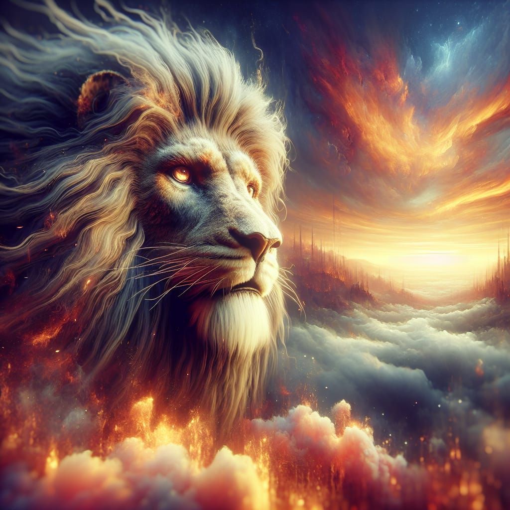 Majestic Lion in Sunset, Panning Effect Photography