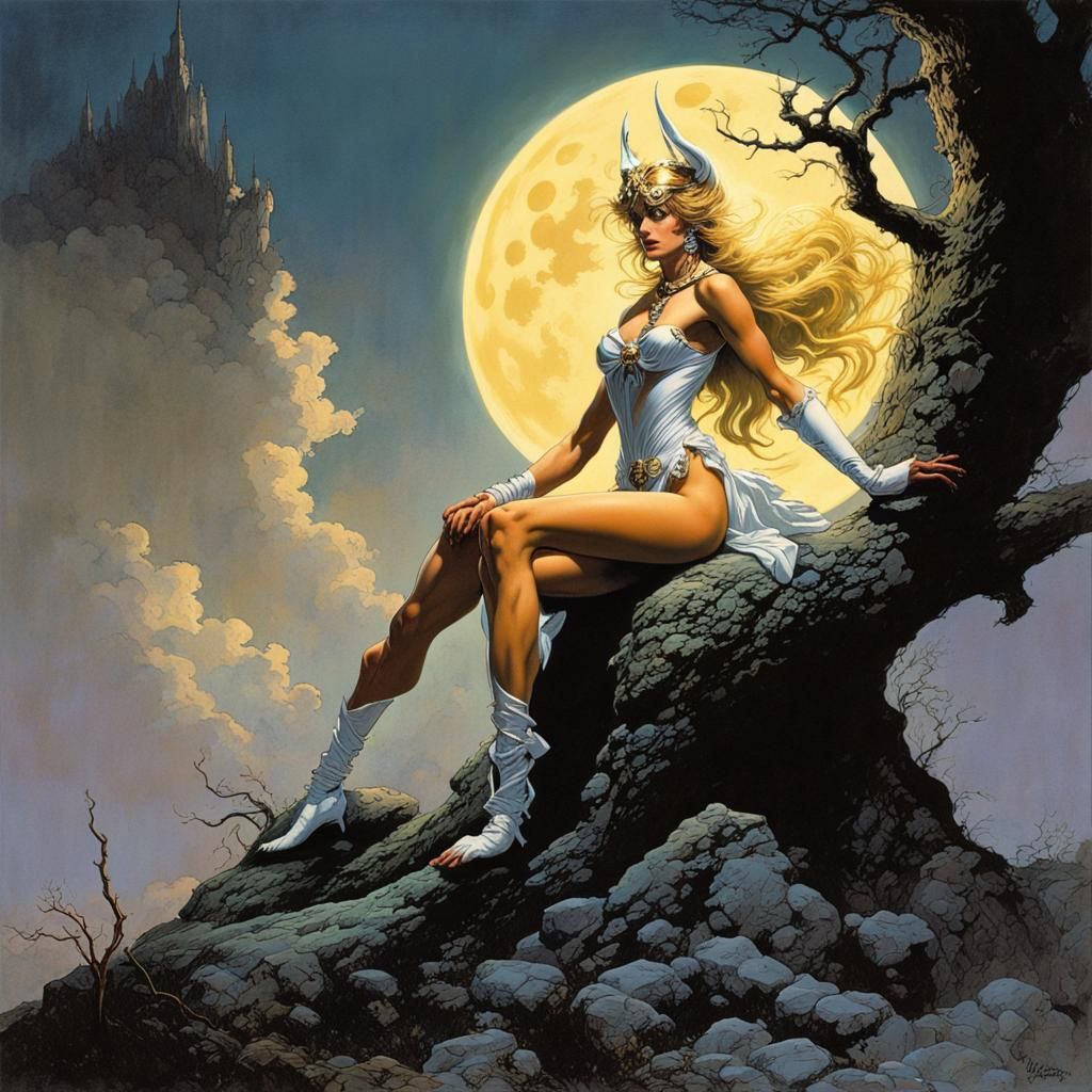 16k resolution, art by Bernie Wrightson, Boris Vallejo, Fran...