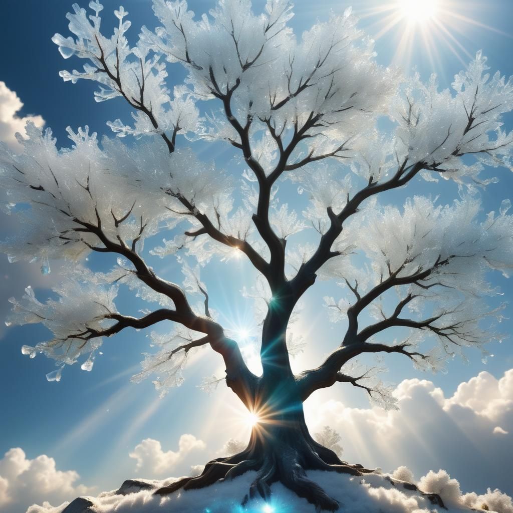 Crystal Tree in Divine Sunshine