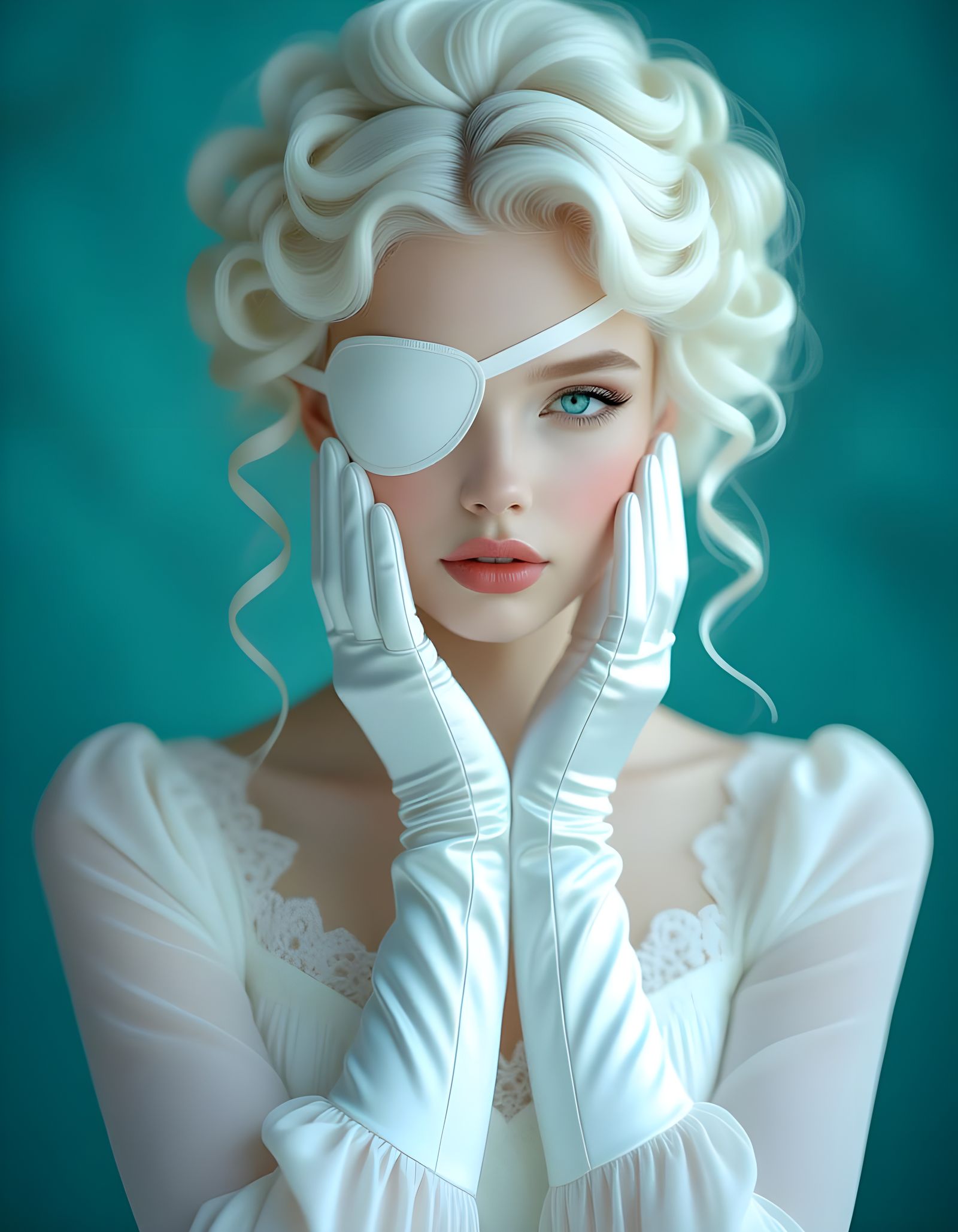 Fantasy Portrait of a Woman with White Eyepatch