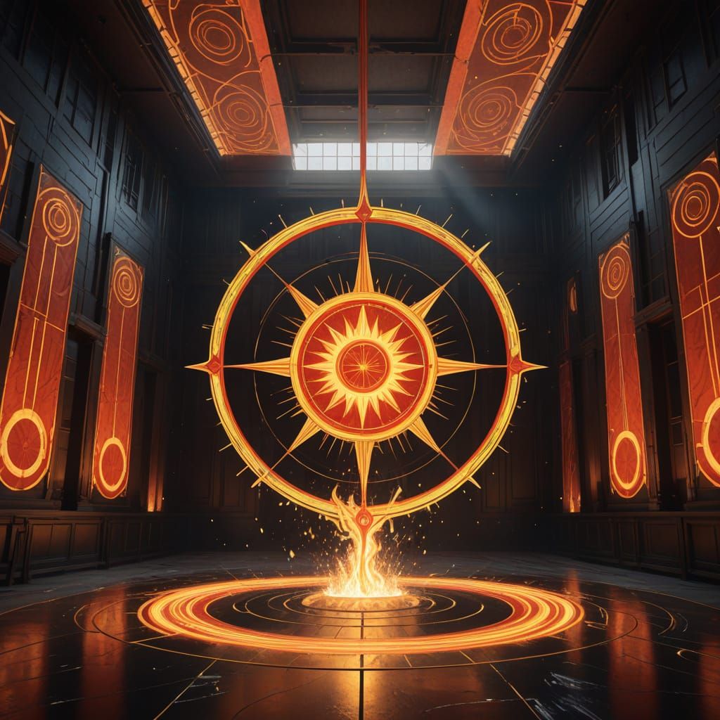 Sunspike Plaza Interior in Metallic Surrealism