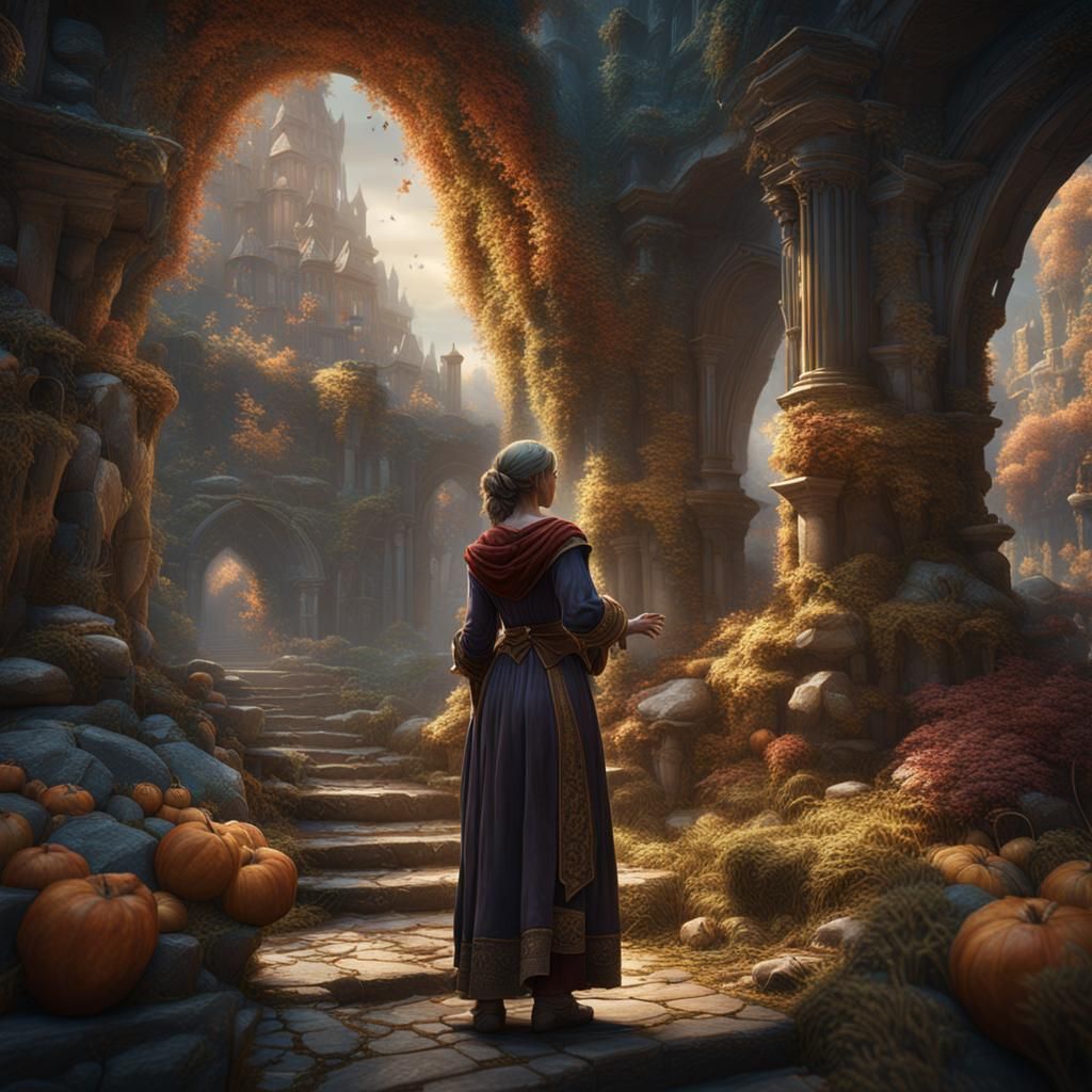 Ruth Gleaning: Detailed Matte Painting in Deep Color