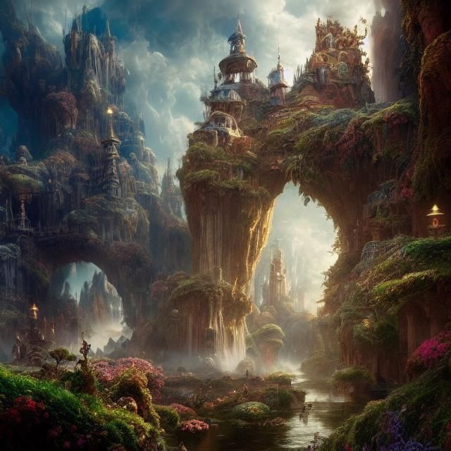 Epic Wonderland: A Dramatic Digital Matte Painting