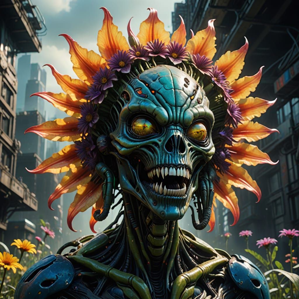 Post-Apocalyptic Alien Flower Concept Art