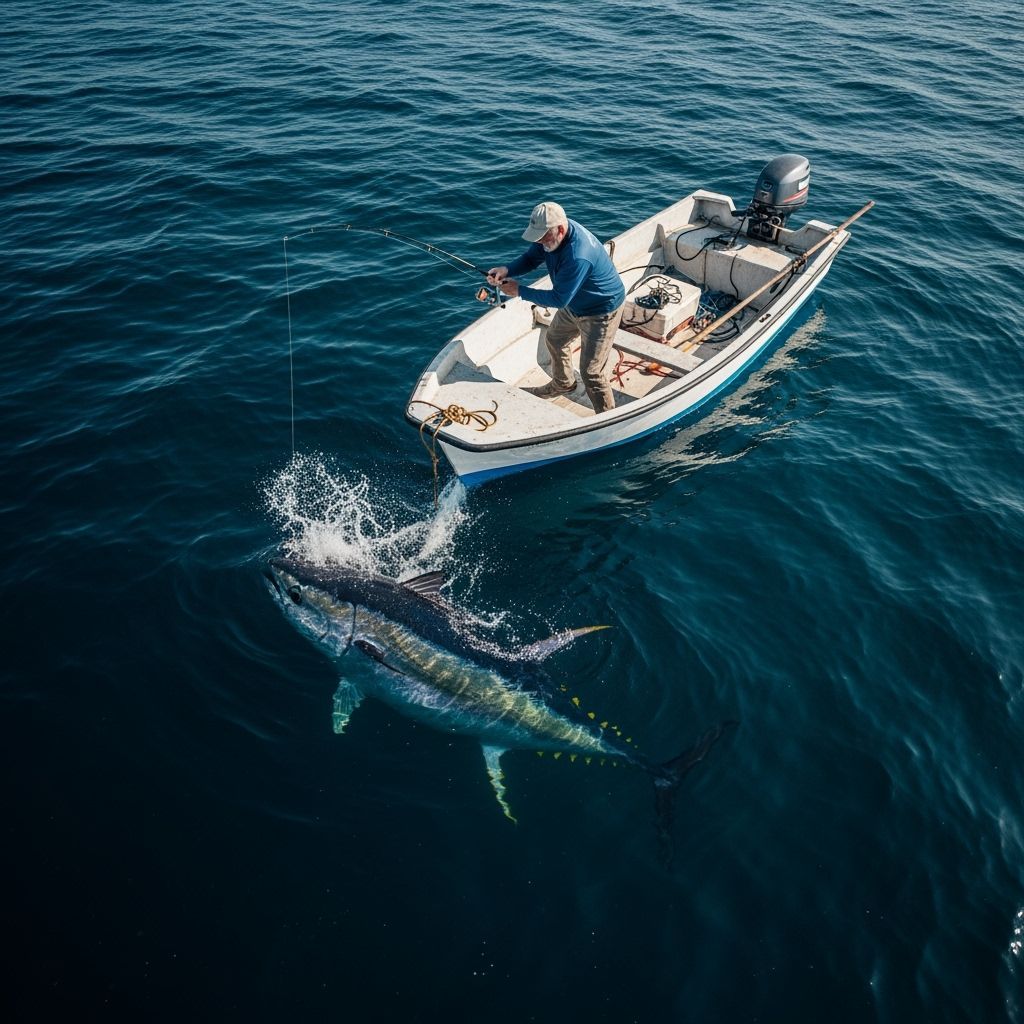 Old Man's Epic Tuna Fishing Struggle