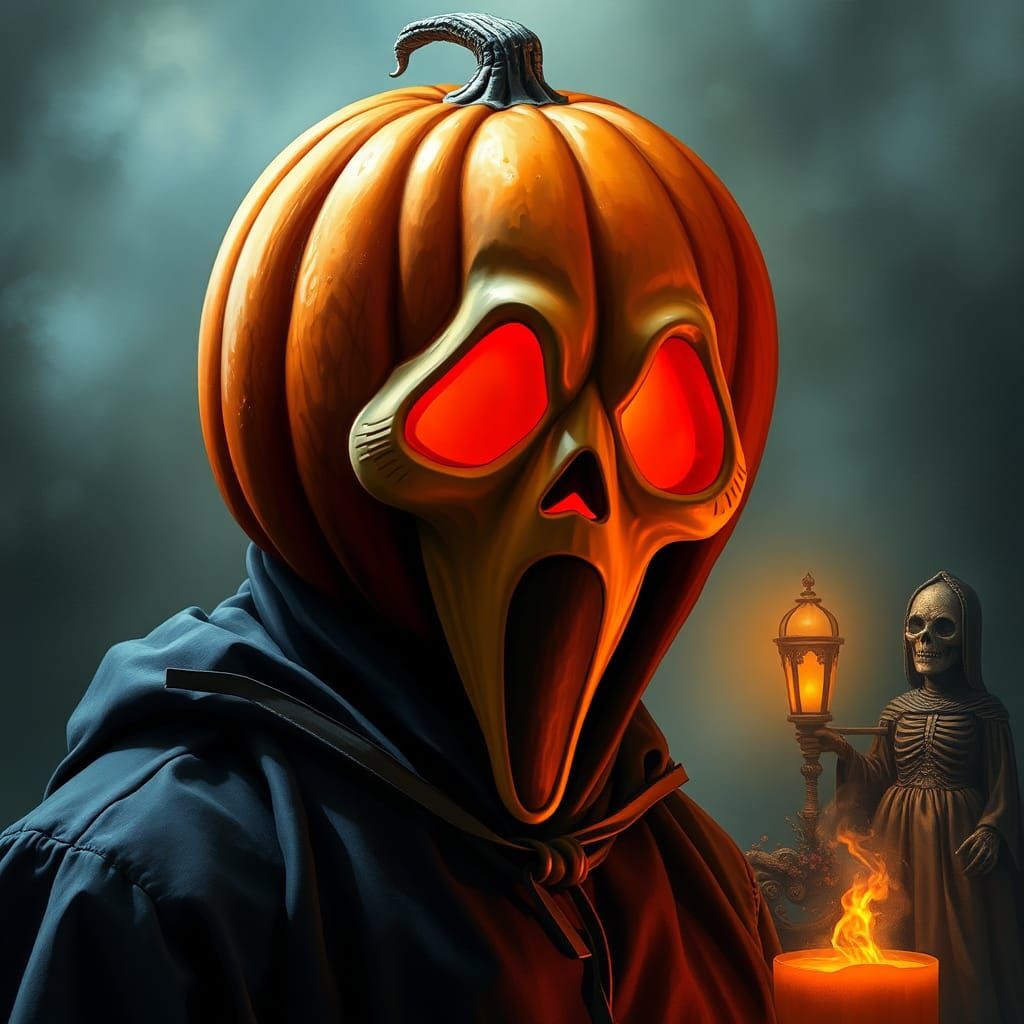 Pumpkin Head Ghostface in Fantasy Style