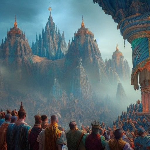 Gay Men Praying to Goddess: Fantasy Concept Art