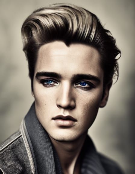 young elvis with blonde hair