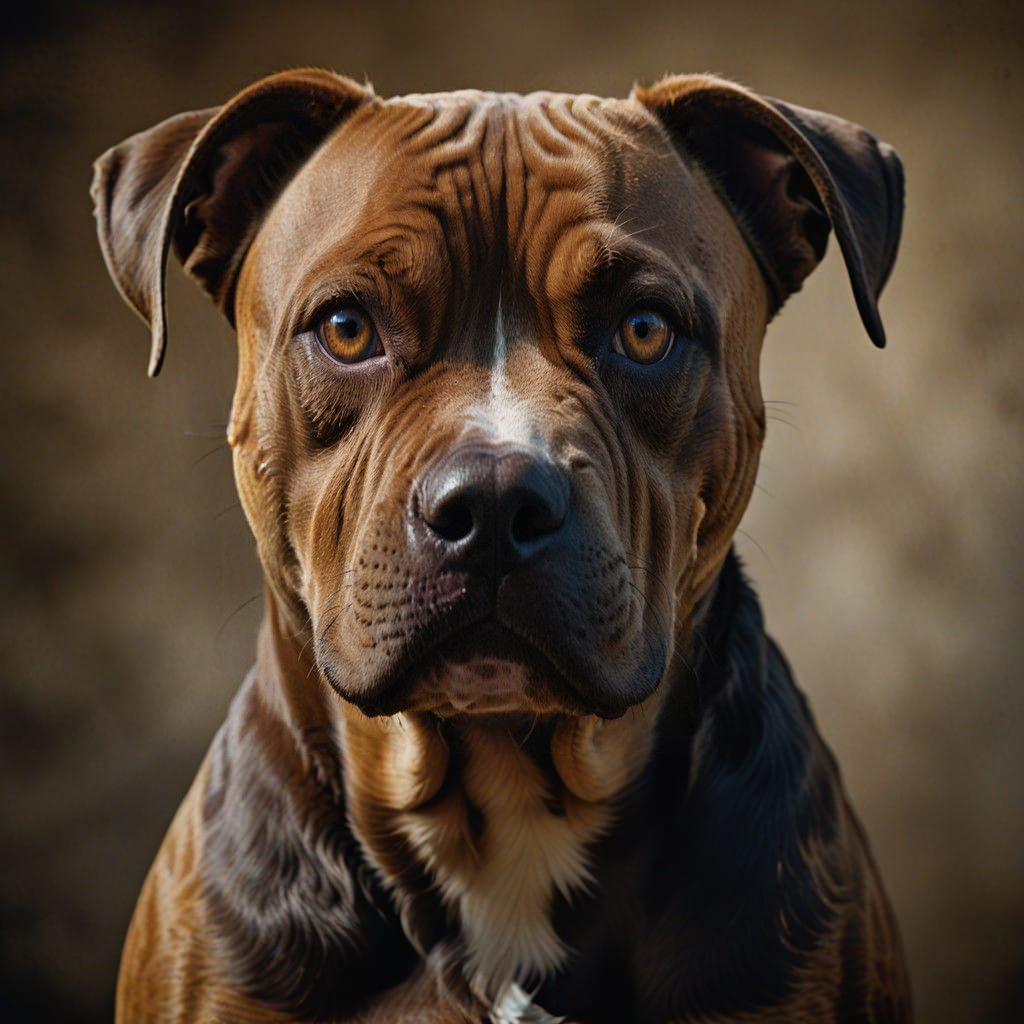 Majestic Pitbull Close-Up in Professional Studio Lighting