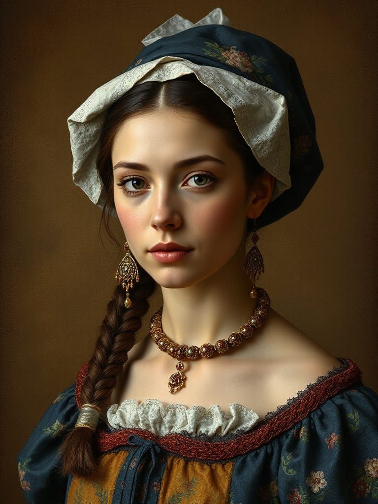 Hyperrealistic Spanish Woman Portrait in Renaissance Style