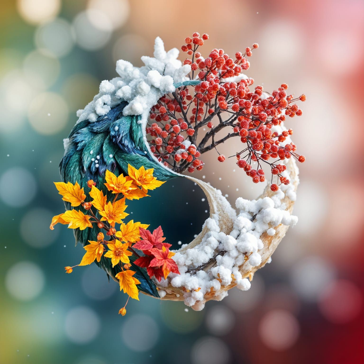 Intricately Detailed Yin-yang Pattern in Hyperrealistic Styl...