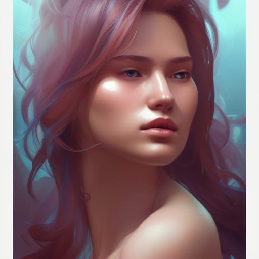 Perfect Girl Portrait in Hyperdetailed Digital Art