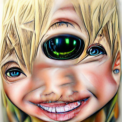 Hyperrealistic Alien-Human Child Portrait in 8K