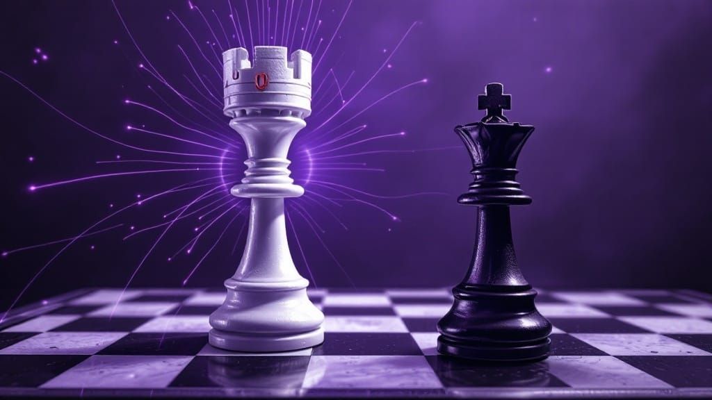 Cyberpunk Chess Tower Showdown