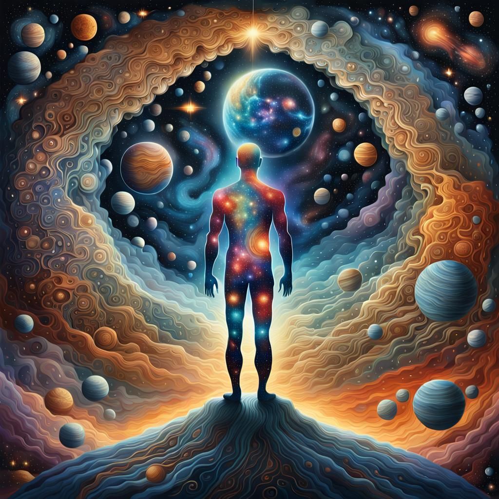 Cosmic Rebirth: A Surreal Celestial Body