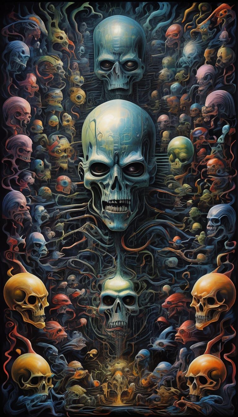 Surreal Psychobabble Concept Art Oil Painting