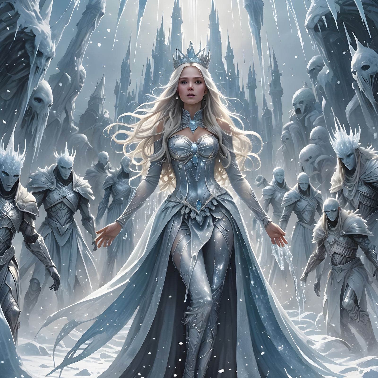 Ethereal Goddess of Winter Reigns Over Fjord Kingdoms