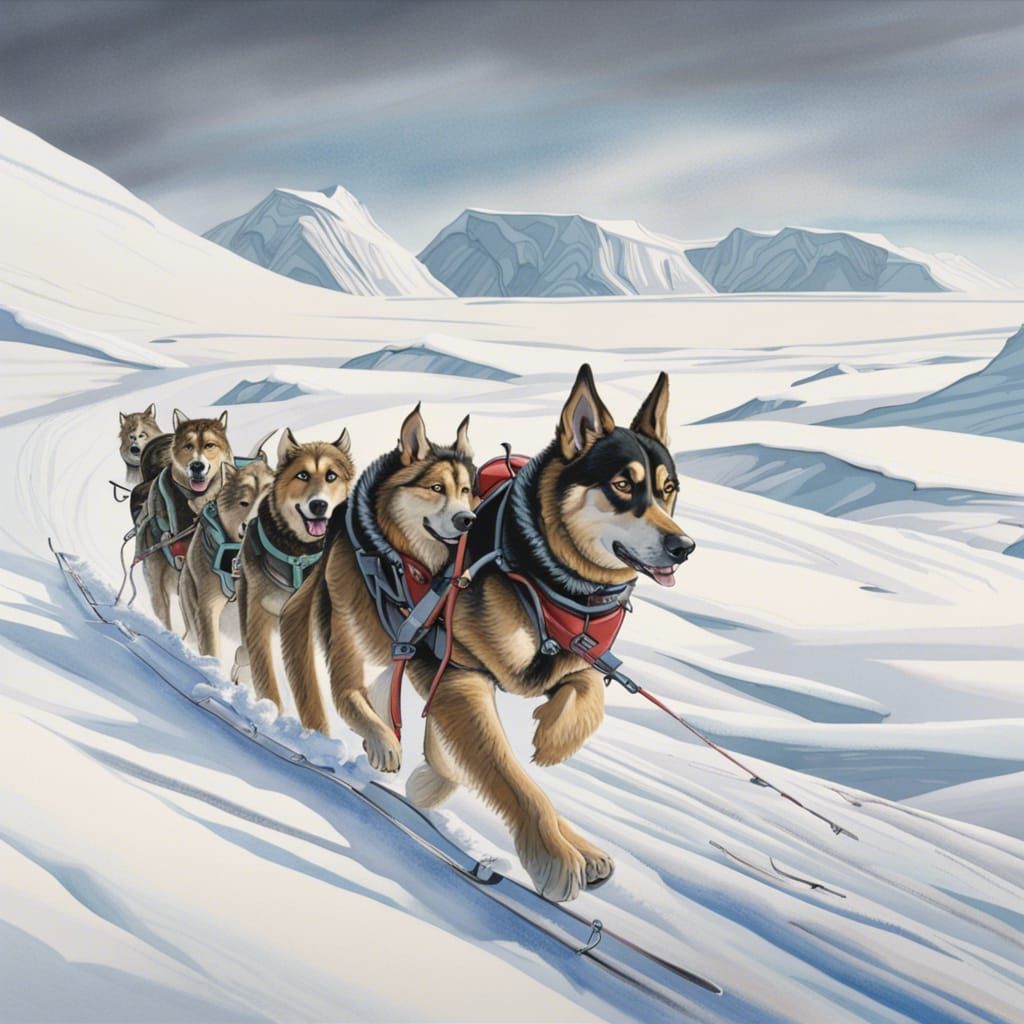 Antarctic Expedition: Scott's Sled Dogs Portrait