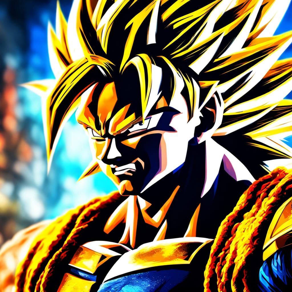 Hyperrealistic Super Saiyan Phase 2 Portrait