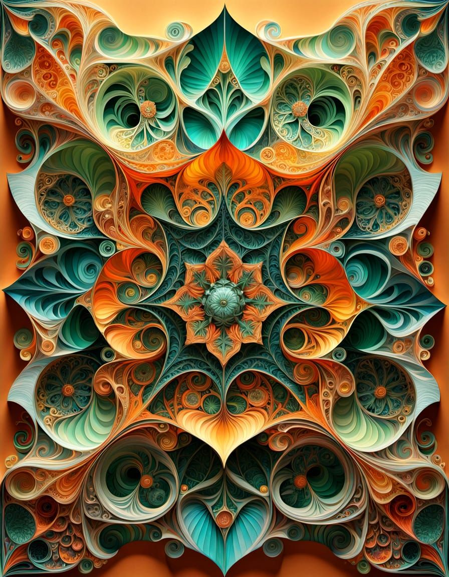 Vibrant Tissue-Paper Landscape of Alaskan Serenity