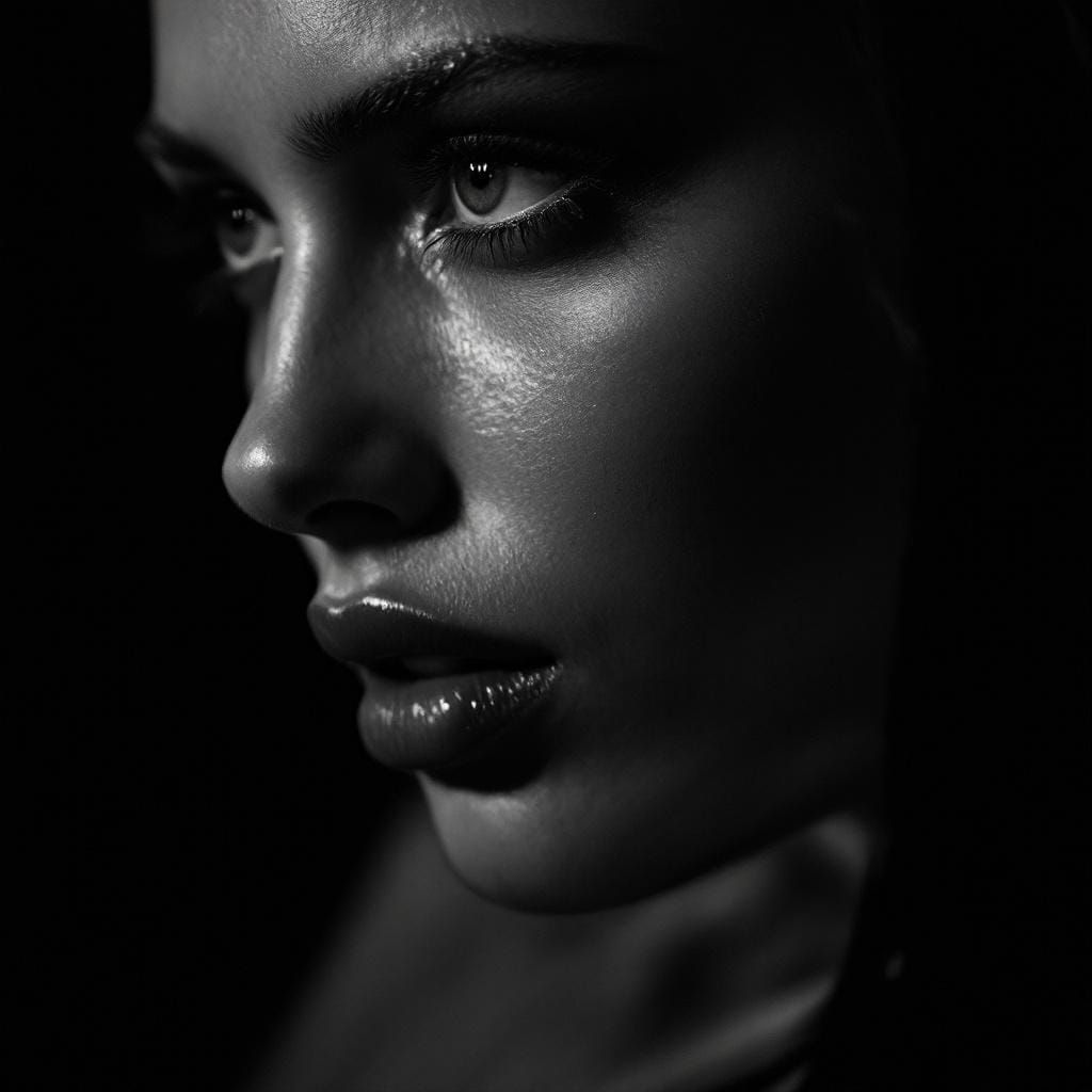 High Contrast Black and White Portrait