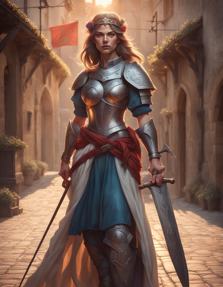 Love as Medieval Warrior: Digital Portrait