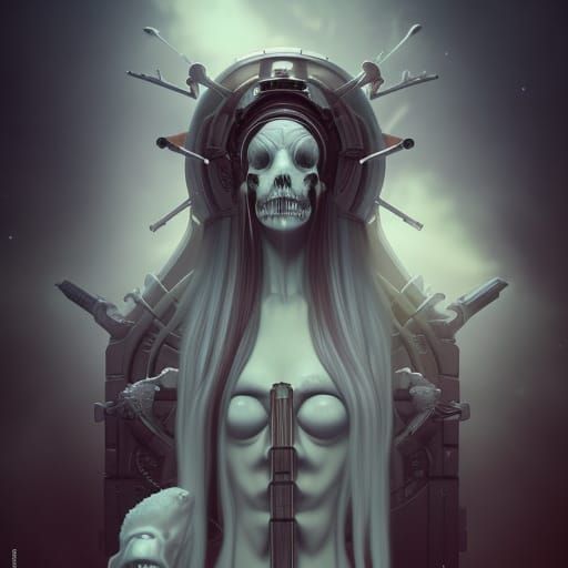 Dark Fantasy Woman in Genetic Armor