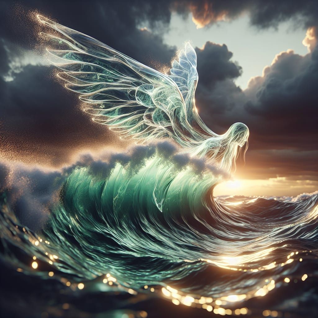 Angelic Wave Rising from a Turbulent Ocean