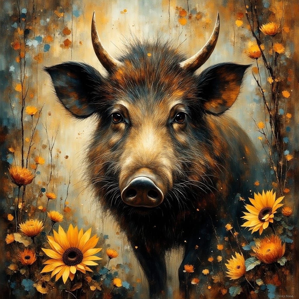 Ethereal Wild Boar as Digital Art