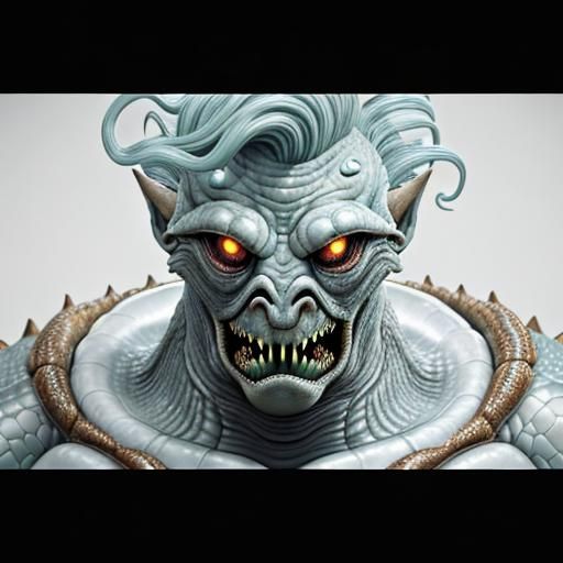 Scuba Diver Confronts Lovecraftian Reptile in Murky Depths