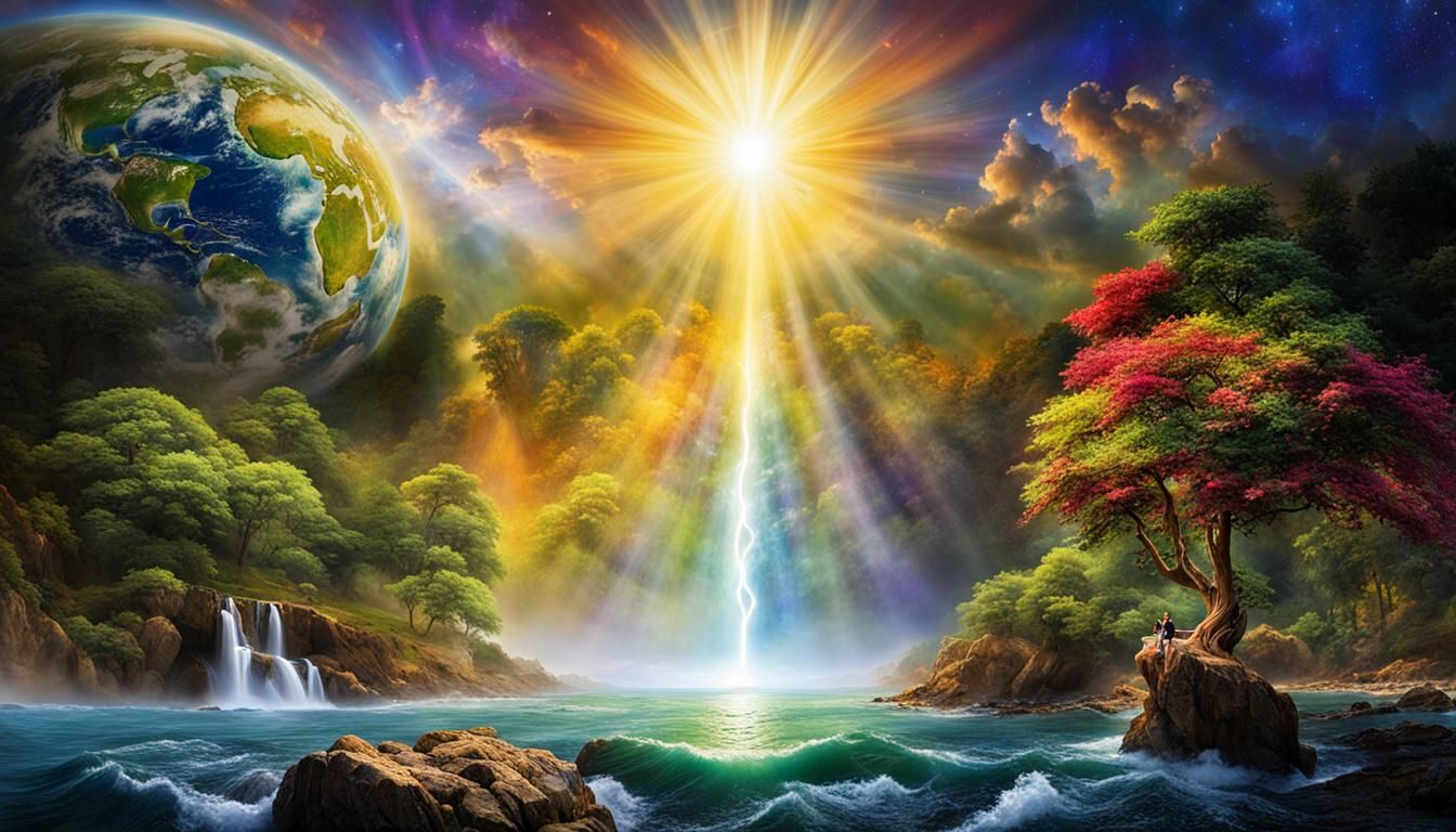 Divine Inspiration: Heavenly Aura in Hebrew Art Style