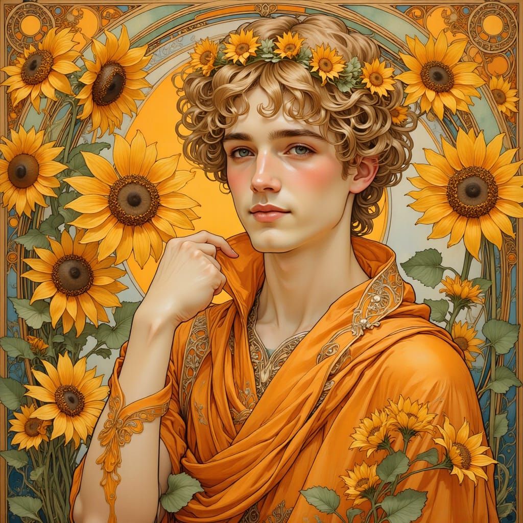 Art Nouveau Portrait of a Young Man