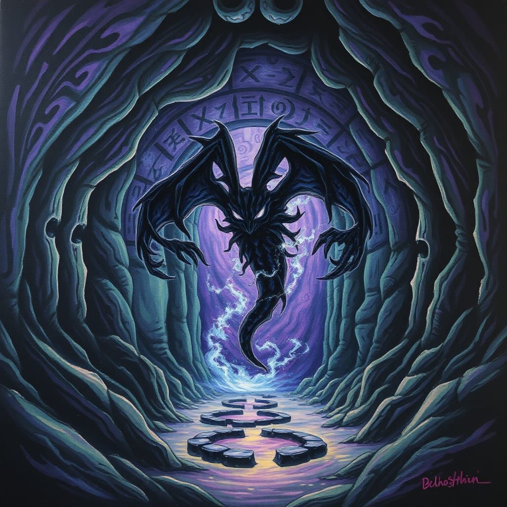 Ominous Cavern Portal: Dark Fantasy Emergence