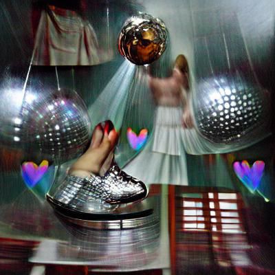 Spinning Disco Ball with Reflected Light
