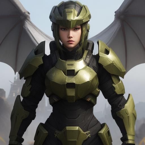 Anthro Dragon in Halo Spartan Armor