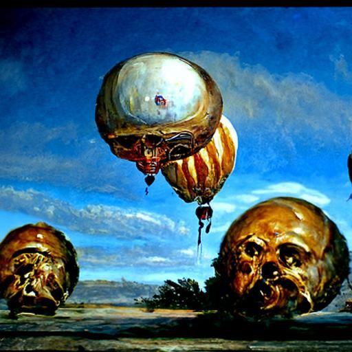 Surreal Hot Air Balloon Ride in James Gurney Style