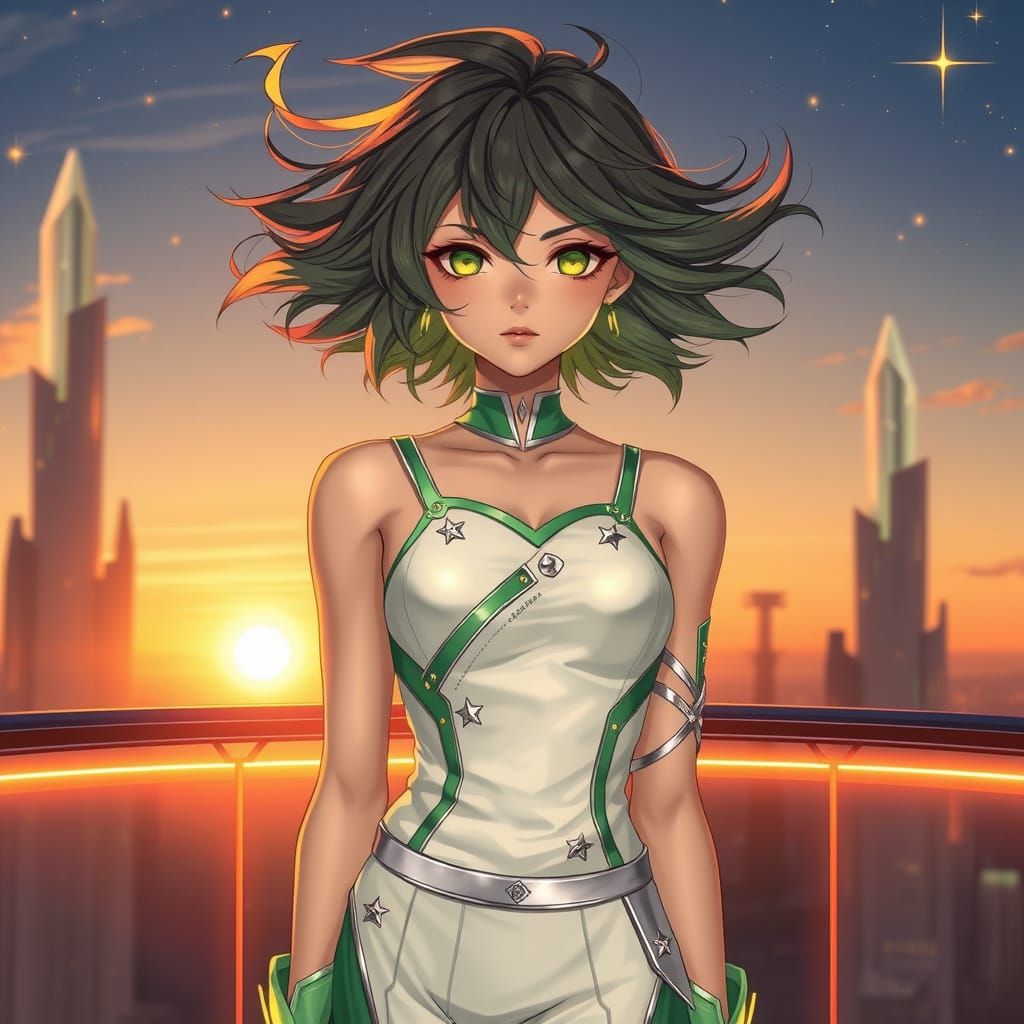 Youth on Balcony: 8K Anime Illustration