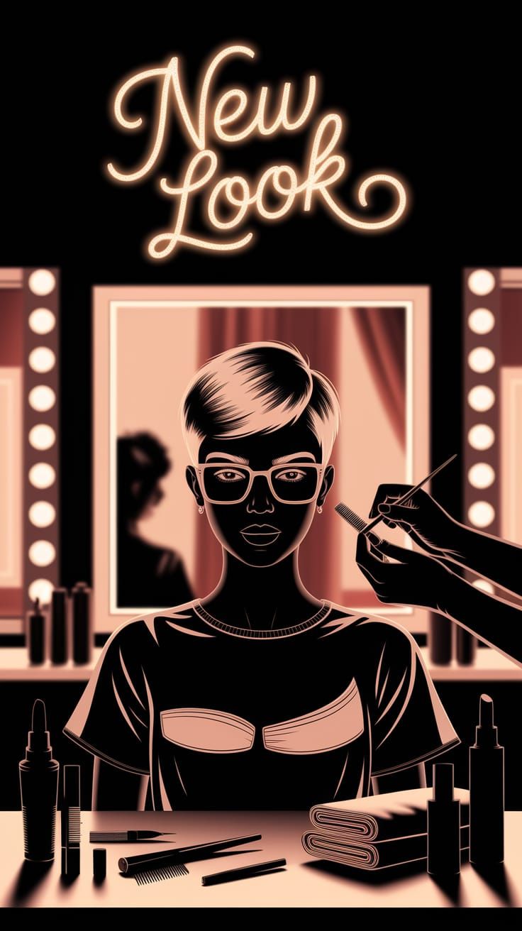 Hair Salon Visit in Silhouette Art Style