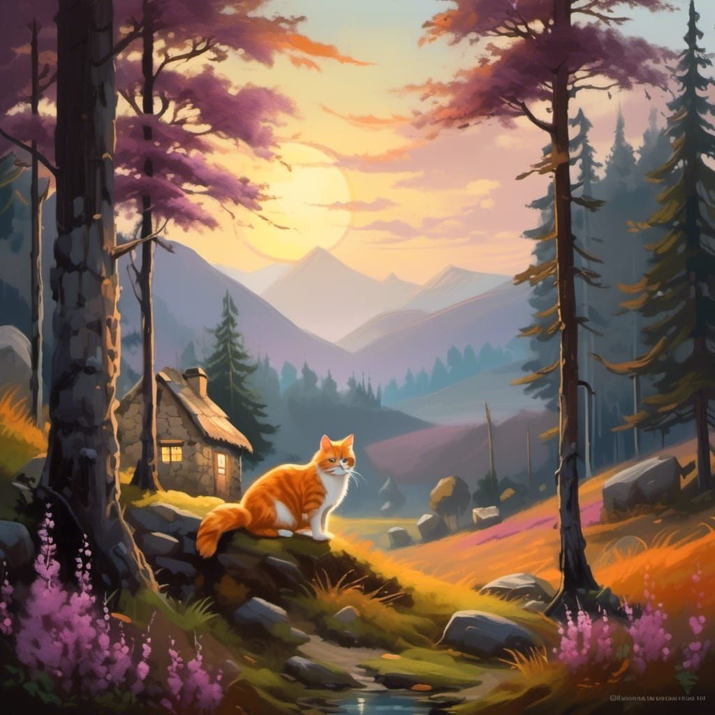 lora:ExB-Ornament Conifer forest