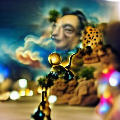 Surreal Visionary Figure with Bokeh Effect