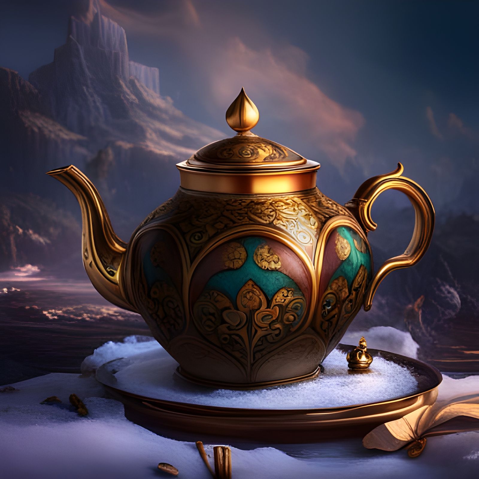 Russian Teapot in Fantasy Concept Art Style