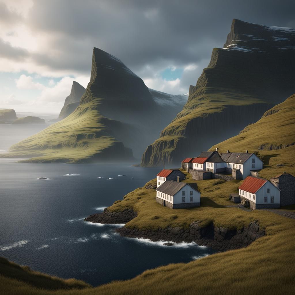 Faroe Islands: Detailed Matte Painting in Denmark