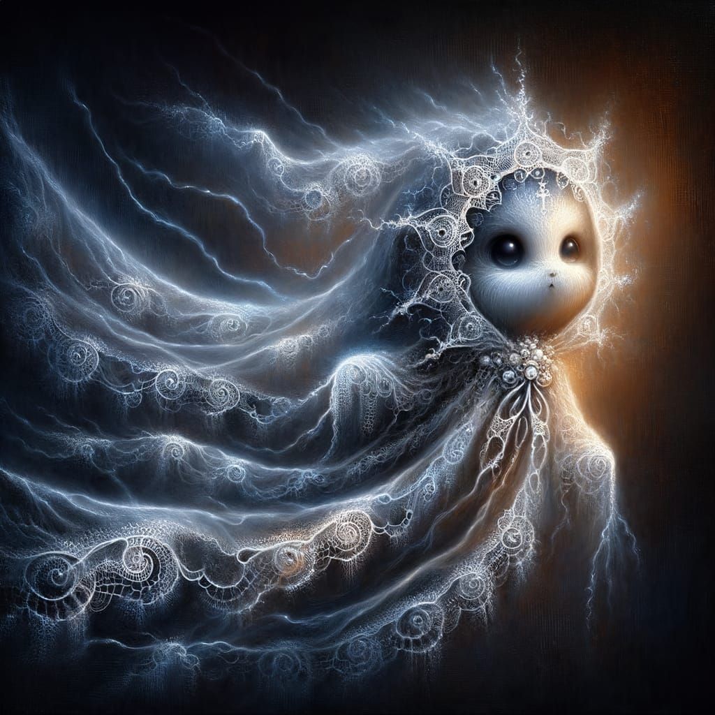 Ethereal Glowing Creature in Gothic Art Style