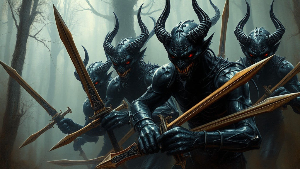 Scary Demon-Kobold Hybrids in Ethereal Forest