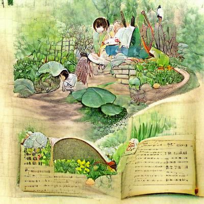 Enchanting Storybook Garden Illustration