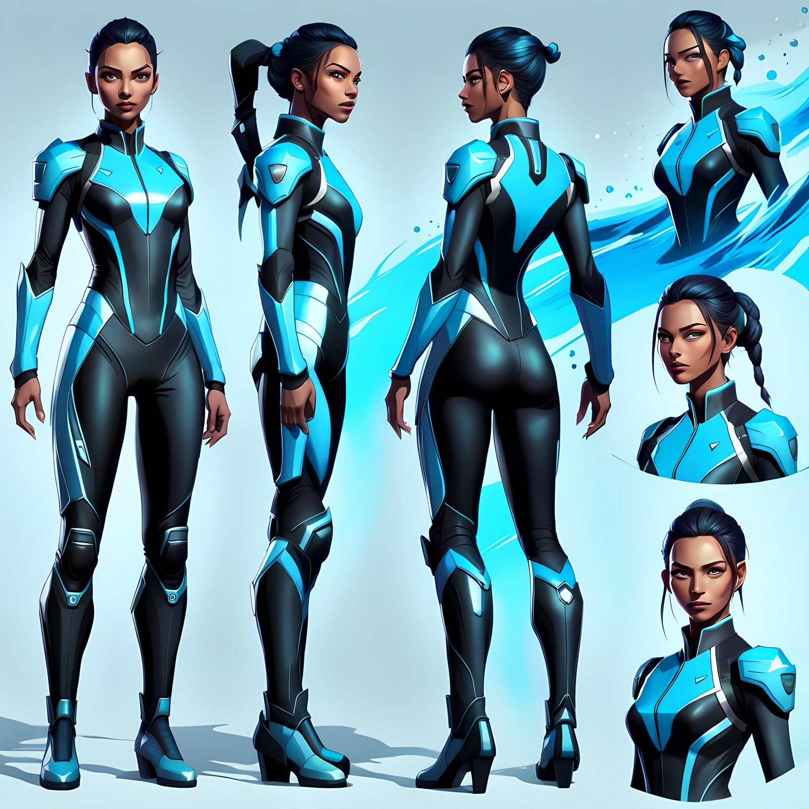 Elegant Water Woman Character Concept Art