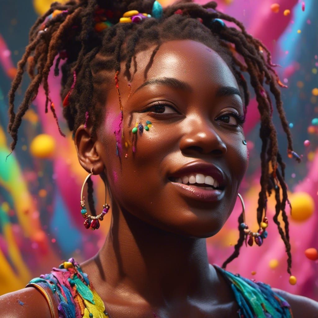 Hyperrealistic Portrait with Dramatic Lighting and Color