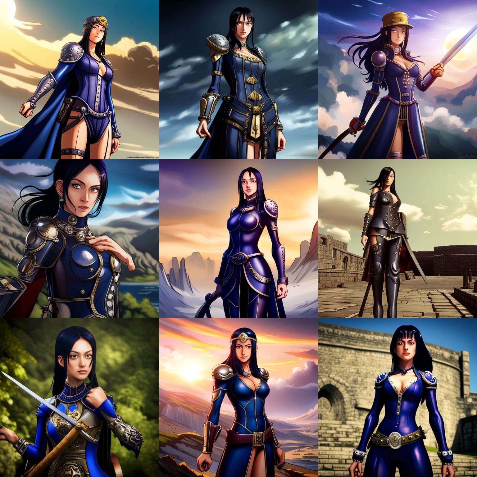 Nico Robin in Medieval Armor: Detailed Matte Painting
