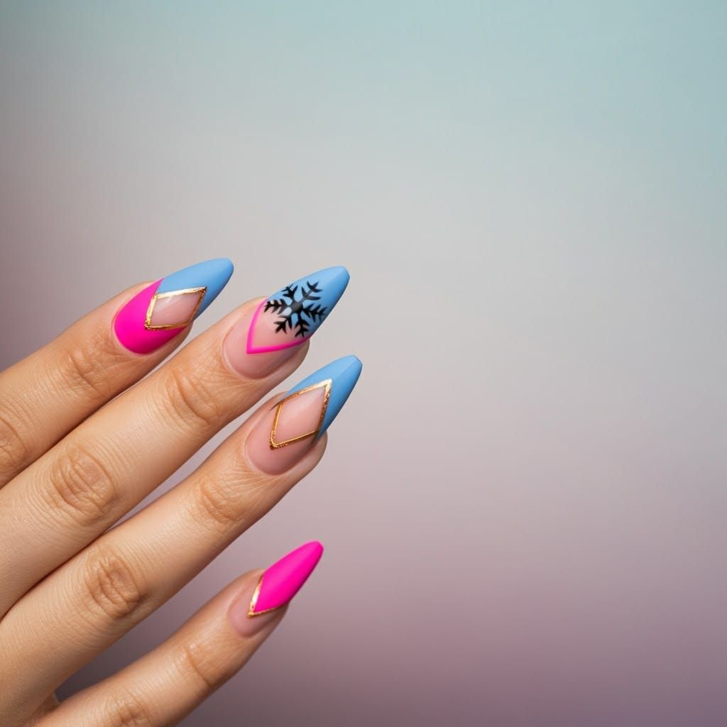 High-Fashion Nails with Geometric and Surrealist Details