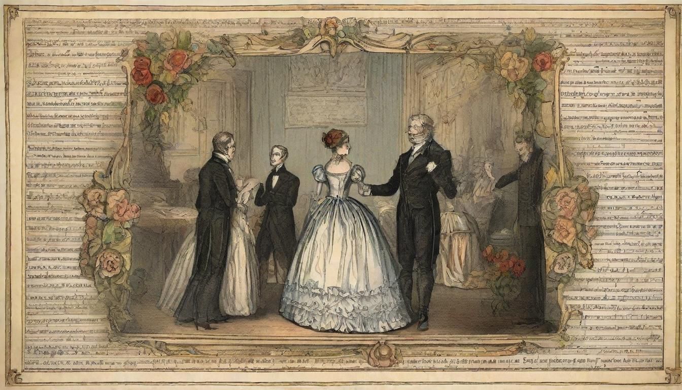 Victorian Illustrated Marriage Book in Watercolor Style